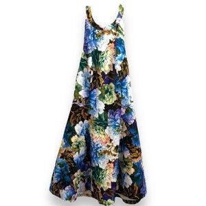 Keepsake the label Blue Floral Print A-Line Halter Mini Dress - Small